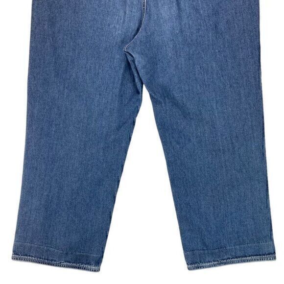 Orvis Capri Jeans Womens Sz 12 Blue Medium Wash Crop 5 Pocket Denim Button Ankle - Picture 9 of 15